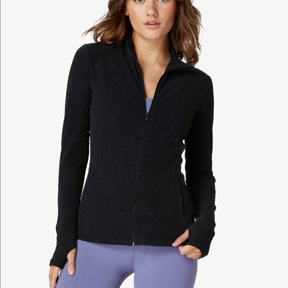 Beyond Yoga Space dye on the go mock neck jacket Sz S